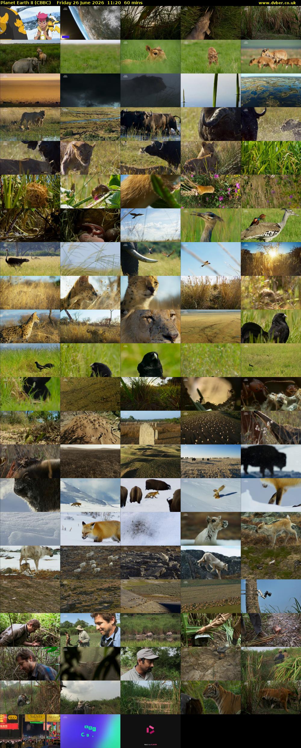 Planet Earth II (CBBC) Friday 26 June 2026 11:20 - 12:20