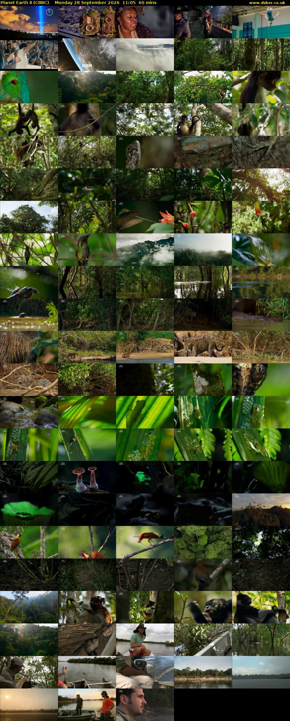 Planet Earth II (CBBC) Monday 28 September 2026 11:05 - 12:05