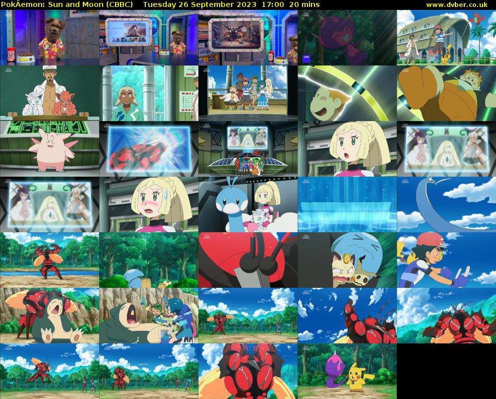 PokÂemon: Sun and Moon (CBBC) Tuesday 26 September 2023 17:00 - 17:20