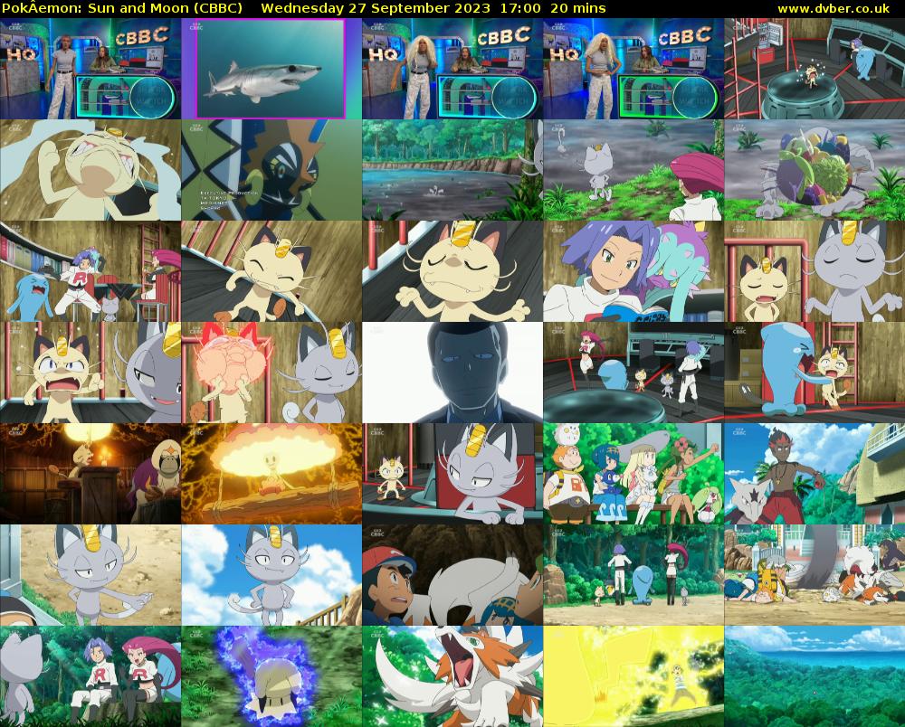 PokÂemon: Sun and Moon (CBBC) Wednesday 27 September 2023 17:00 - 17:20