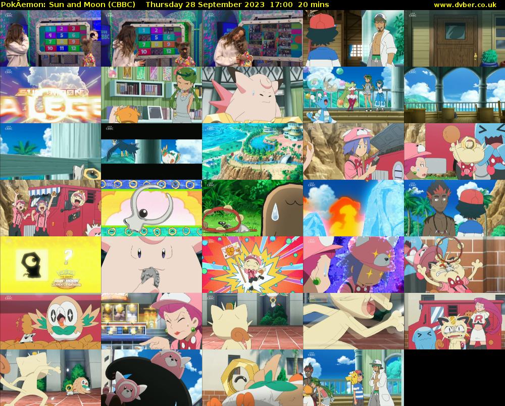 PokÂemon: Sun and Moon (CBBC) Thursday 28 September 2023 17:00 - 17:20