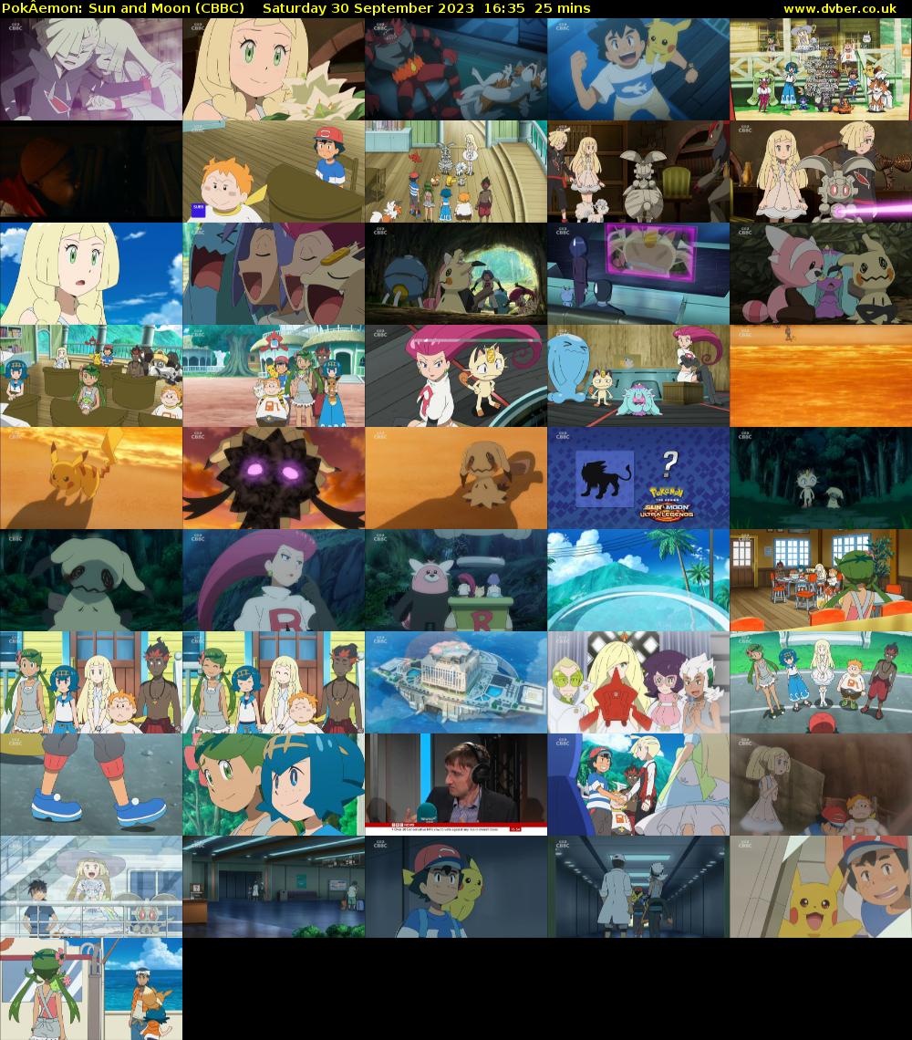 PokÂemon: Sun and Moon (CBBC) Saturday 30 September 2023 16:35 - 17:00