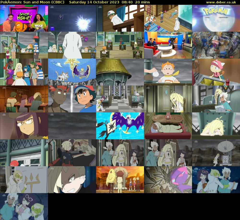PokÂemon: Sun and Moon (CBBC) Saturday 14 October 2023 08:40 - 09:00