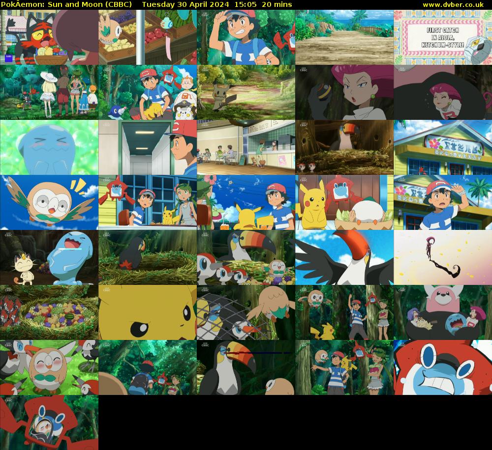 PokÂemon: Sun and Moon (CBBC) Tuesday 30 April 2024 15:05 - 15:25