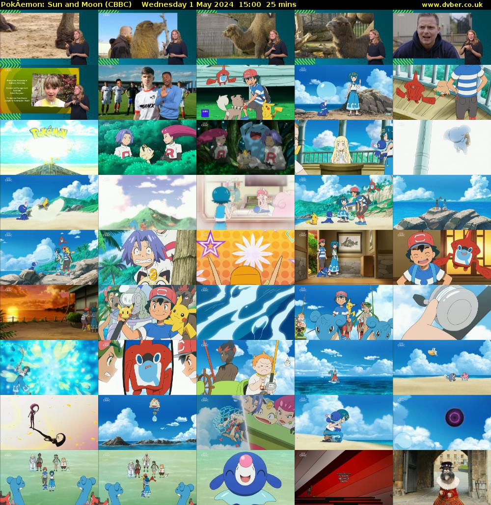 PokÂemon: Sun and Moon (CBBC) Wednesday 1 May 2024 15:00 - 15:25