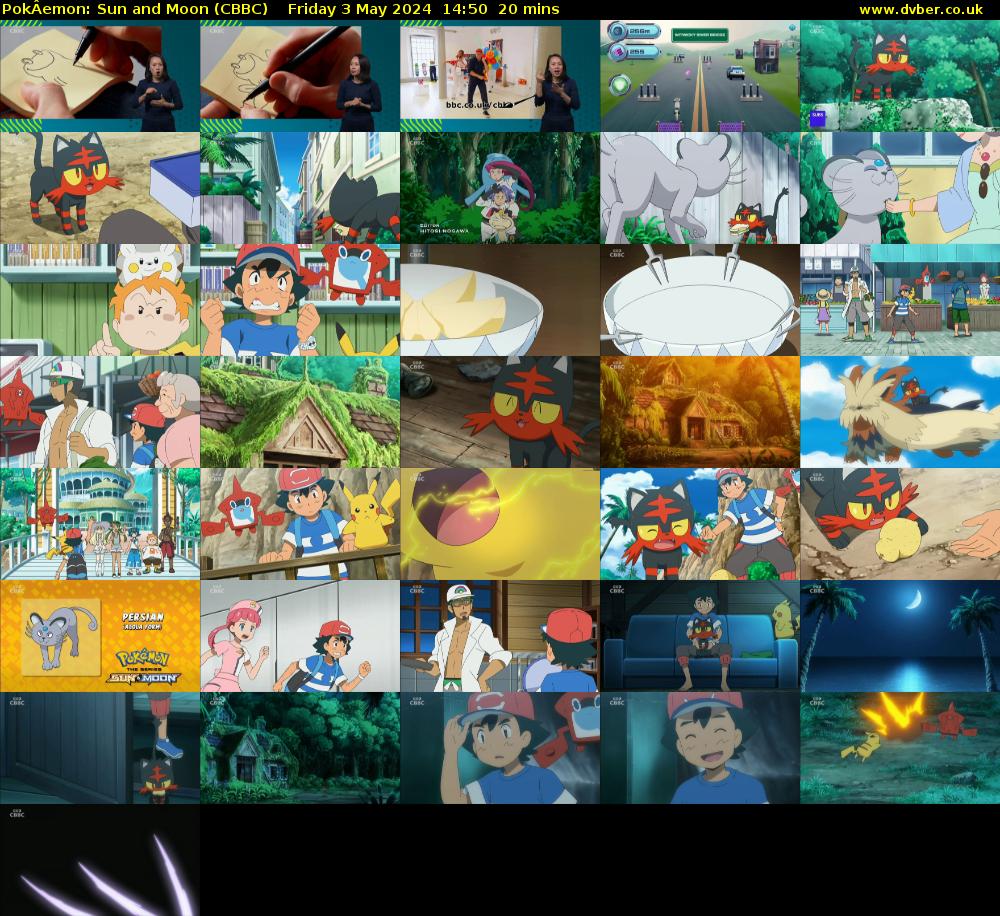 PokÂemon: Sun and Moon (CBBC) Friday 3 May 2024 14:50 - 15:10