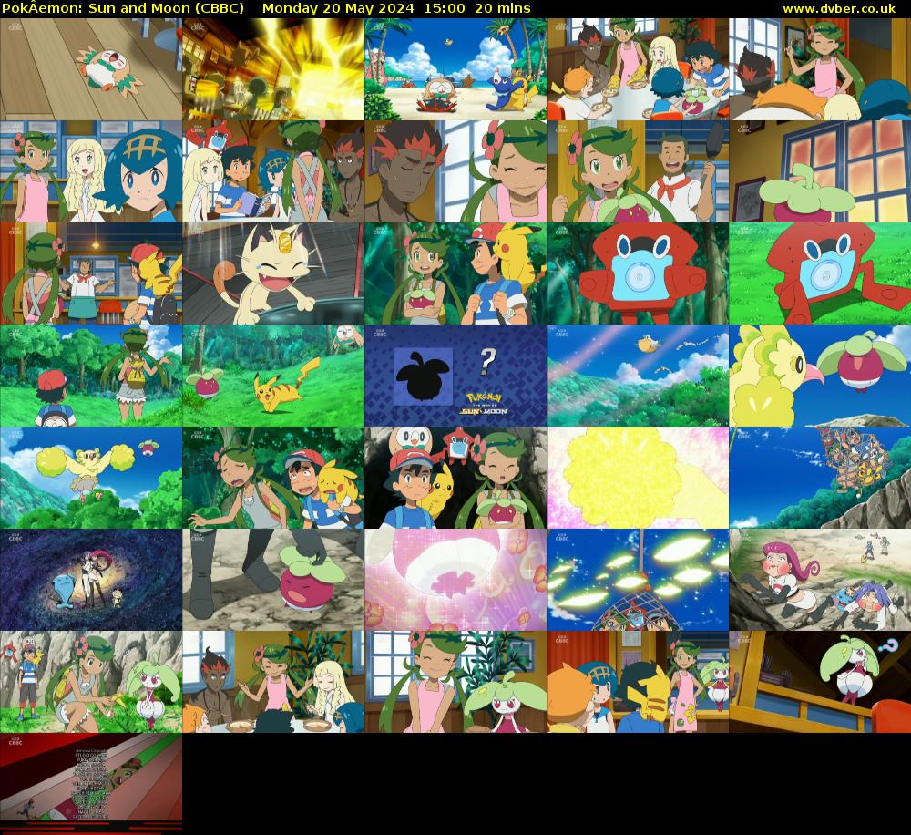 PokÂemon: Sun and Moon (CBBC) Monday 20 May 2024 15:00 - 15:20
