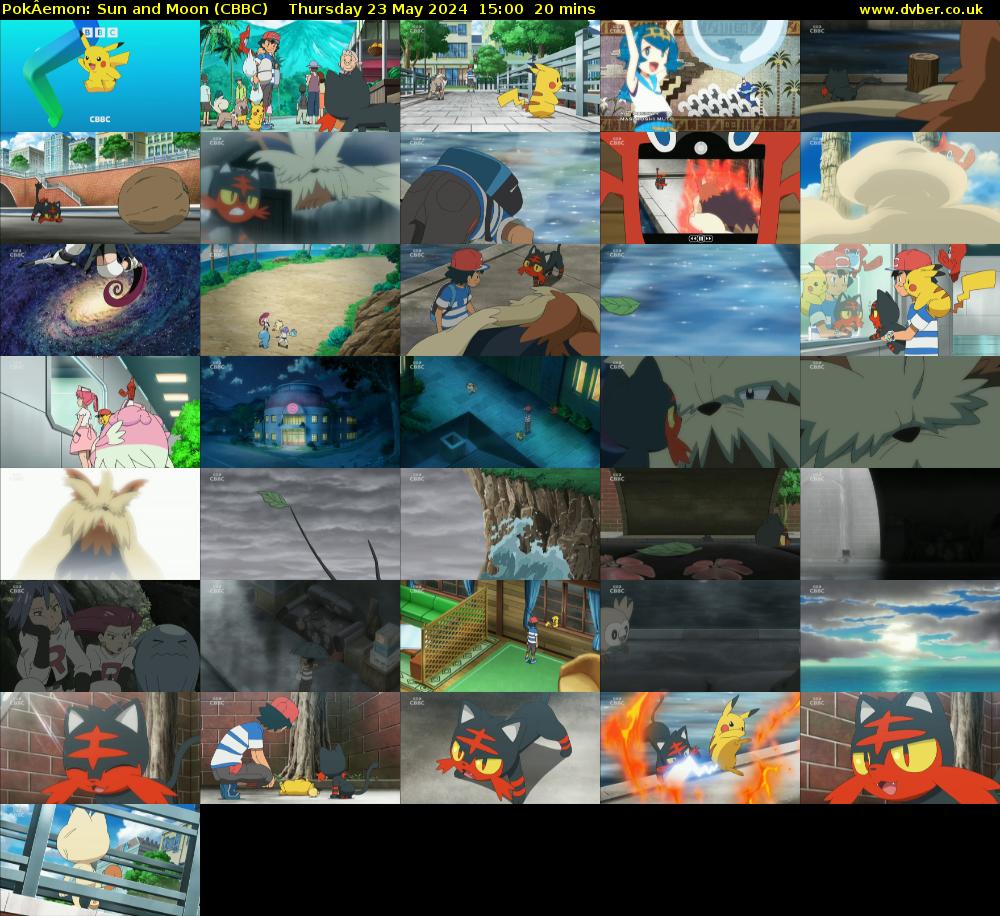 PokÂemon: Sun and Moon (CBBC) Thursday 23 May 2024 15:00 - 15:20