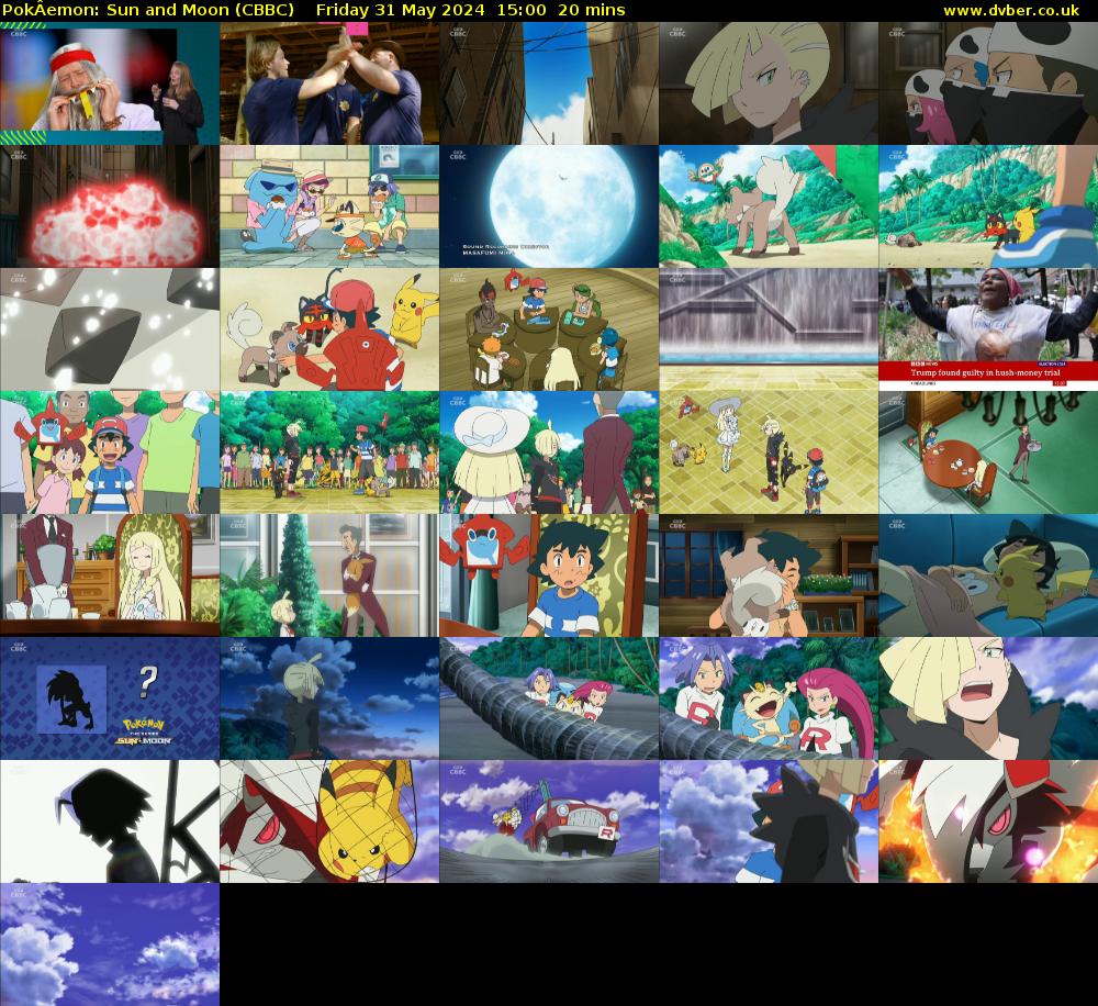 PokÂemon: Sun and Moon (CBBC) Friday 31 May 2024 15:00 - 15:20