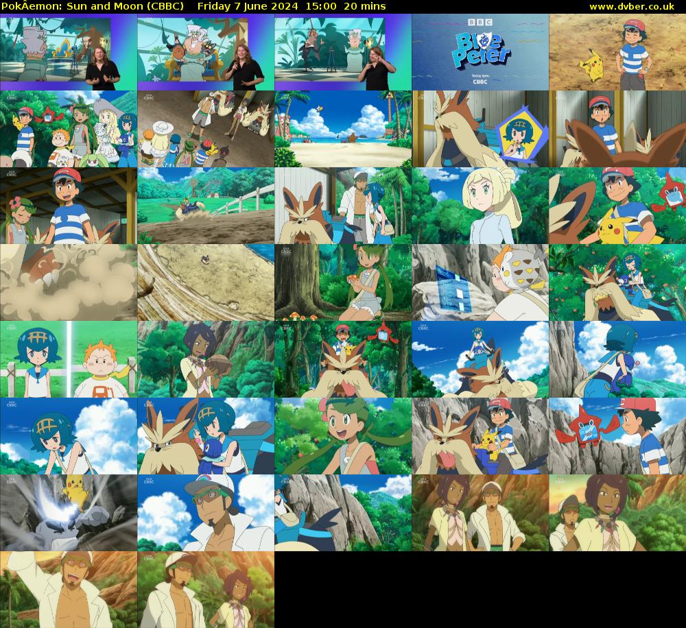 PokÂemon: Sun and Moon (CBBC) Friday 7 June 2024 15:00 - 15:20