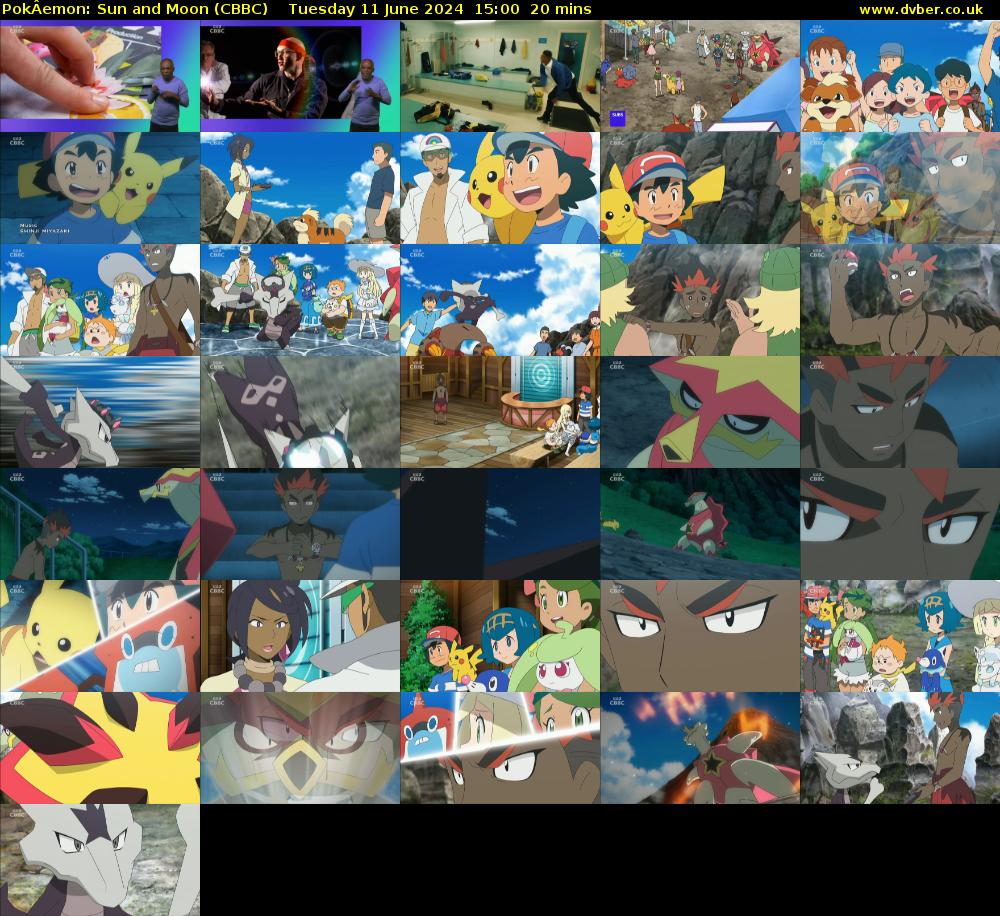 PokÂemon: Sun and Moon (CBBC) Tuesday 11 June 2024 15:00 - 15:20
