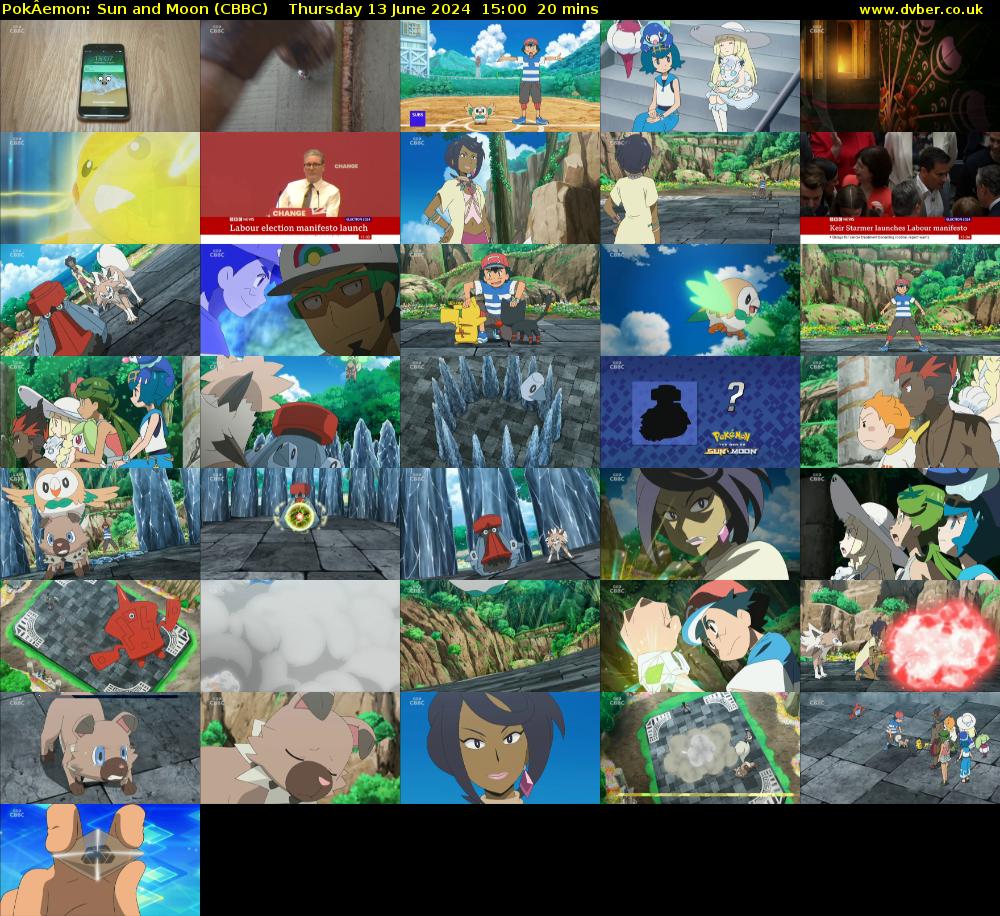 PokÂemon: Sun and Moon (CBBC) Thursday 13 June 2024 15:00 - 15:20