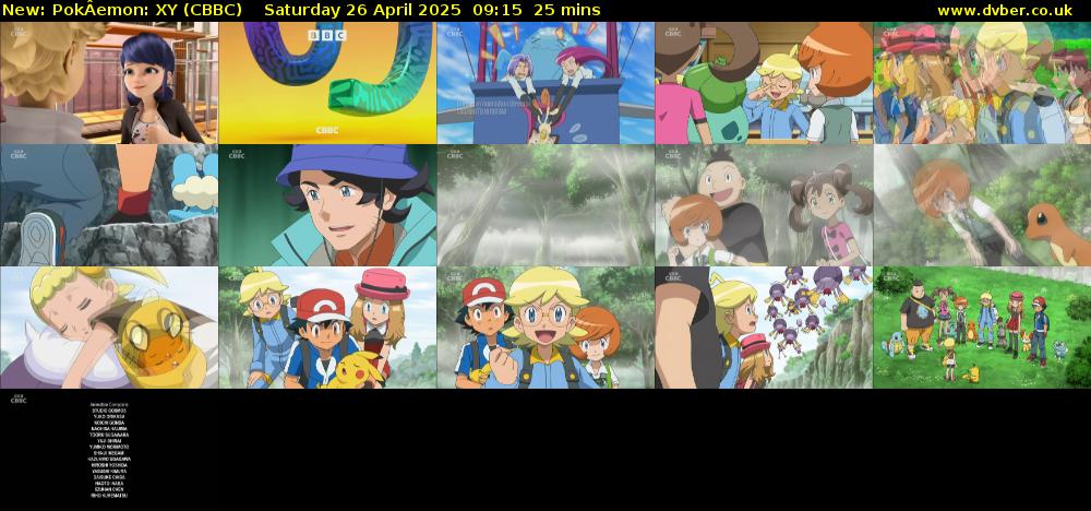 PokÂemon: XY (CBBC) Saturday 26 April 2025 09:15 - 09:40