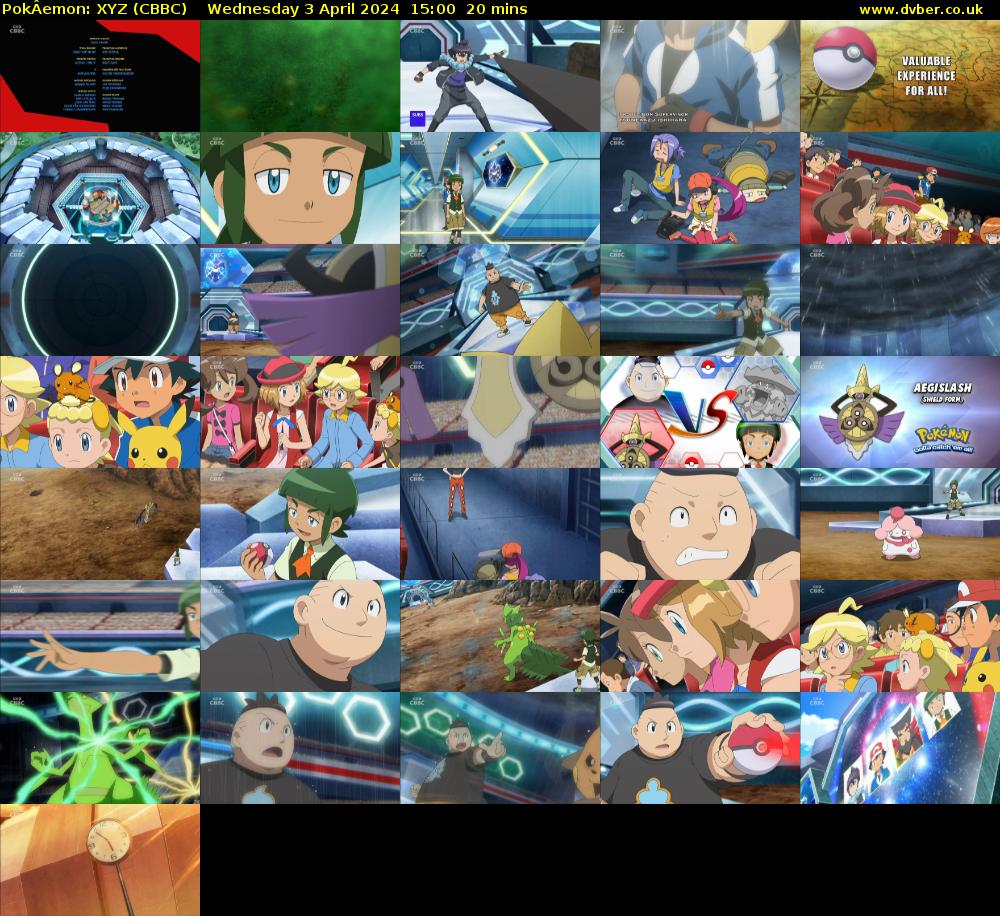 PokÂemon: XYZ (CBBC) Wednesday 3 April 2024 15:00 - 15:20