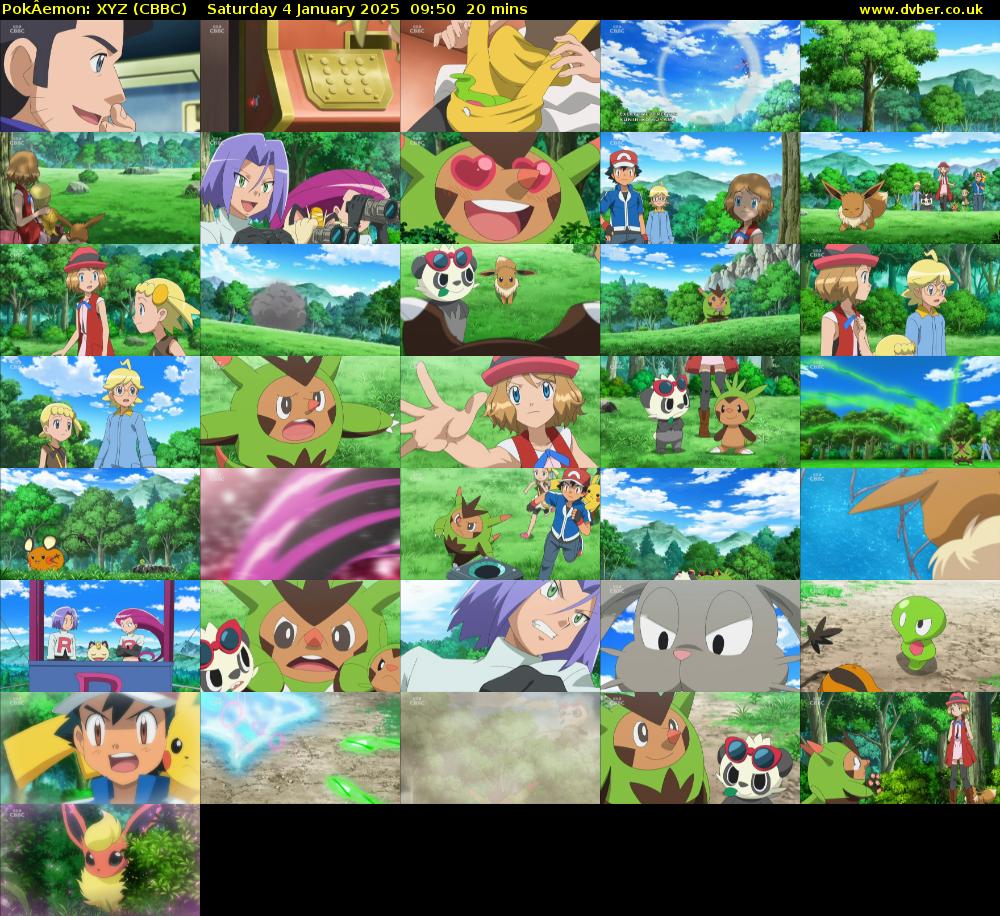 PokÂemon: XYZ (CBBC) Saturday 4 January 2025 09:50 - 10:10
