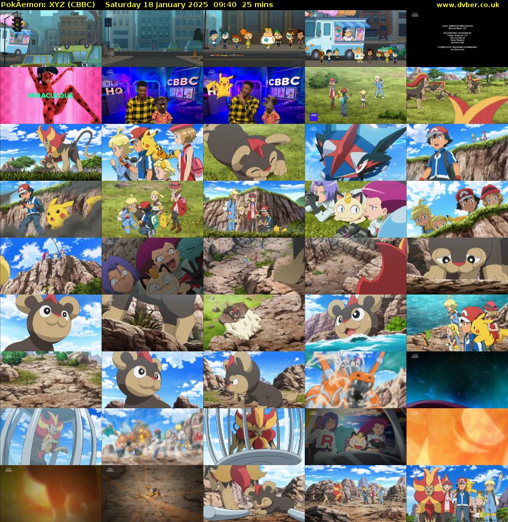 PokÂemon: XYZ (CBBC) Saturday 18 January 2025 09:40 - 10:05