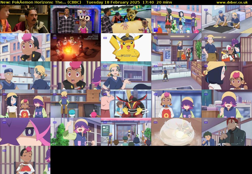 PokÂemon Horizons: The... (CBBC) Tuesday 18 February 2025 17:40 - 18:00