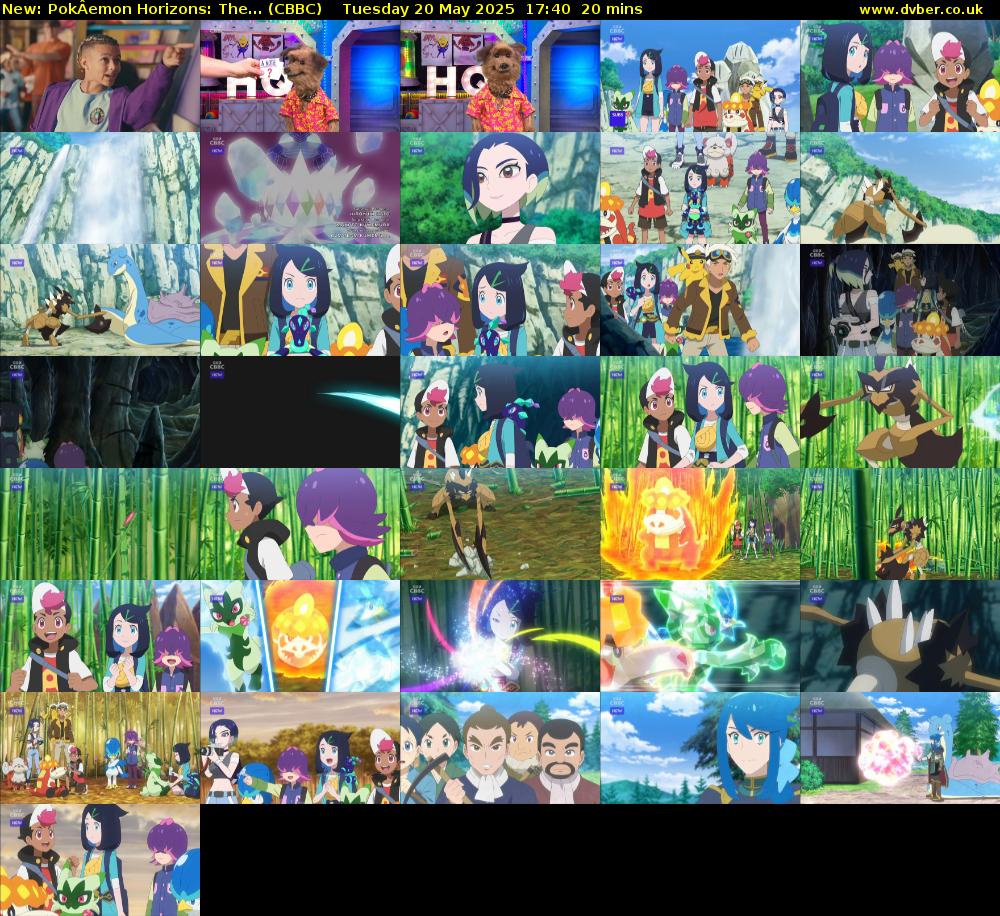 PokÂemon Horizons: The... (CBBC) Tuesday 20 May 2025 17:40 - 18:00