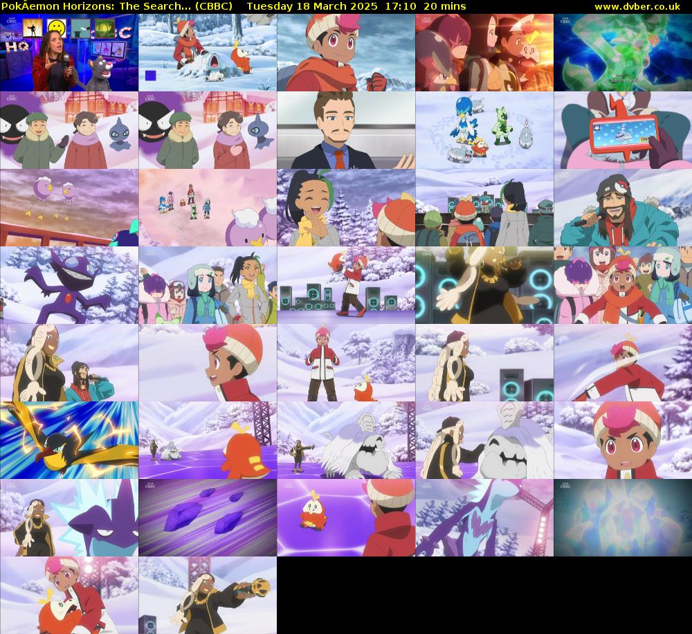 PokÂemon Horizons: The Search... (CBBC) Tuesday 18 March 2025 17:10 - 17:30