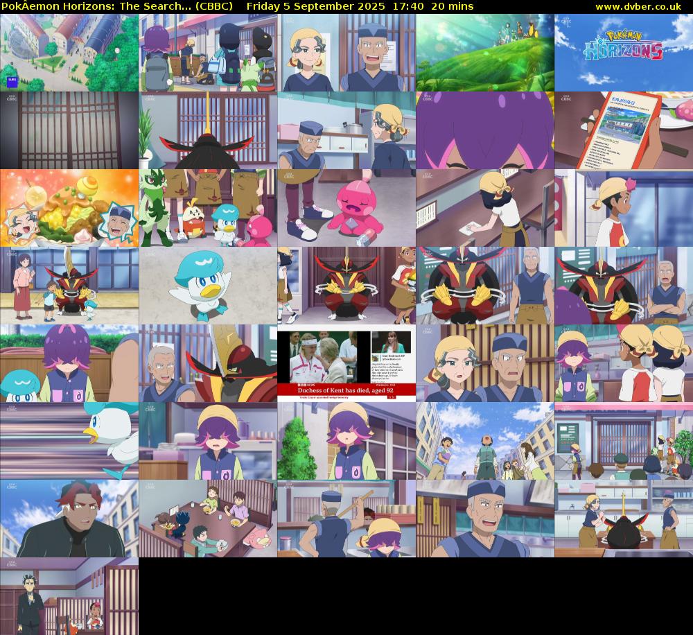 PokÂemon Horizons: The Search... (CBBC) Friday 5 September 2025 17:40 - 18:00