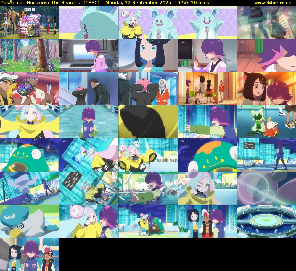 PokÂemon Horizons: The Search... (CBBC) Monday 22 September 2025 16:50 - 17:10