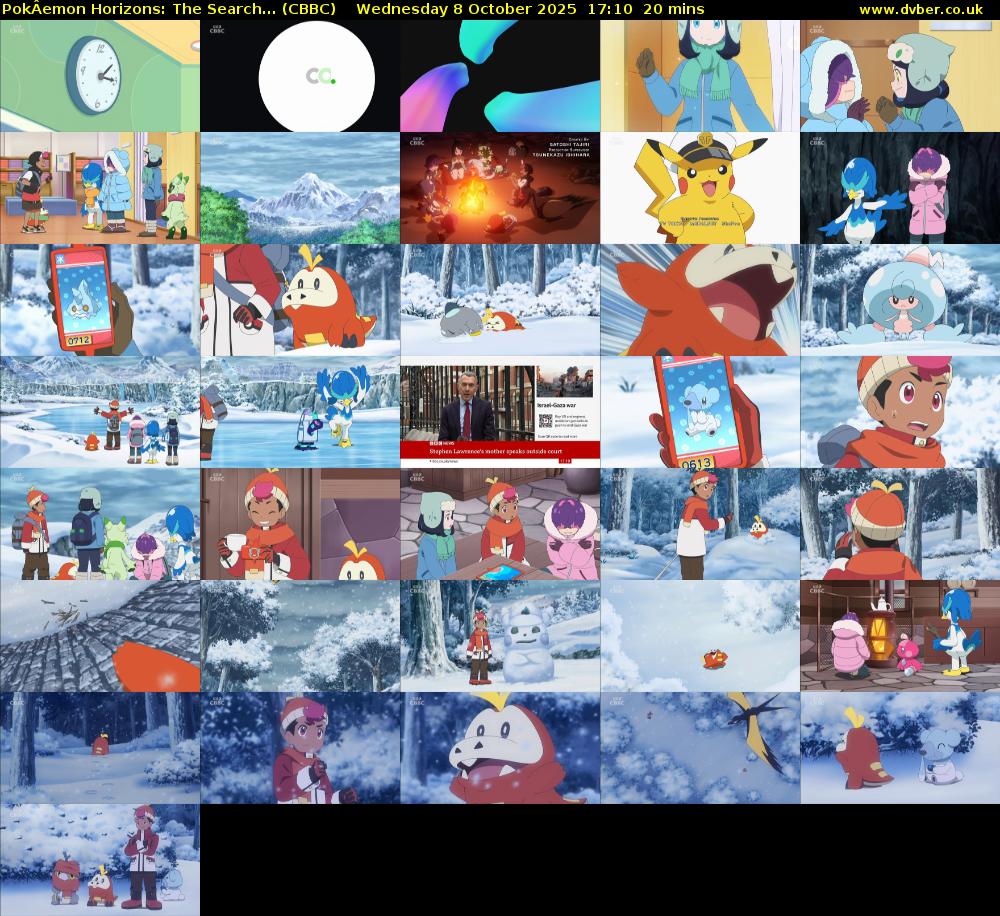 PokÂemon Horizons: The Search... (CBBC) Wednesday 8 October 2025 17:10 - 17:30