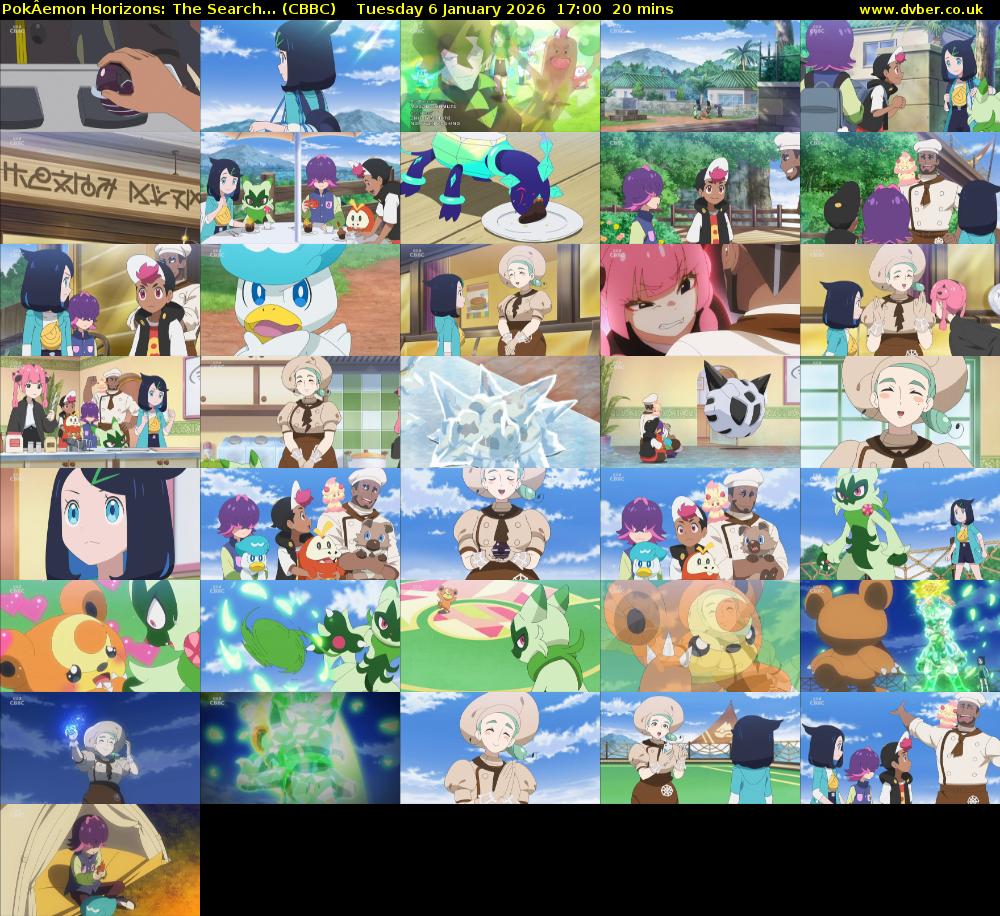 PokÂemon Horizons: The Search... (CBBC) Tuesday 6 January 2026 17:00 - 17:20