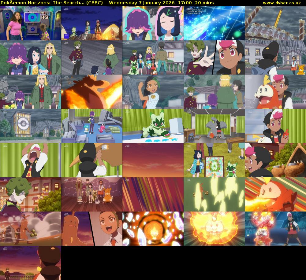 PokÂemon Horizons: The Search... (CBBC) Wednesday 7 January 2026 17:00 - 17:20