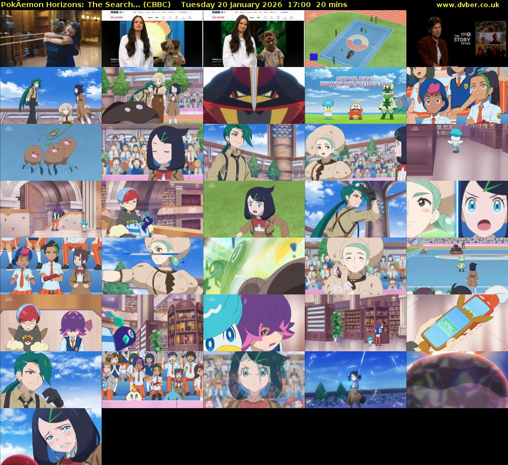 PokÂemon Horizons: The Search... (CBBC) Tuesday 20 January 2026 17:00 - 17:20