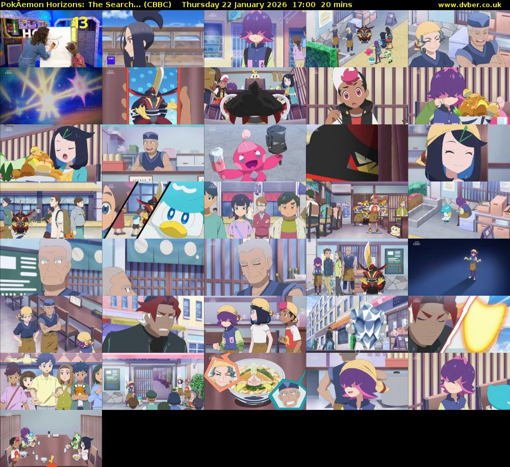 PokÂemon Horizons: The Search... (CBBC) Thursday 22 January 2026 17:00 - 17:20