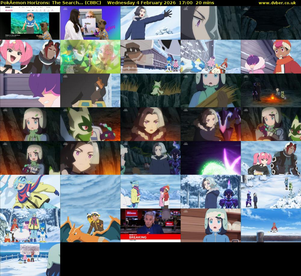 PokÂemon Horizons: The Search... (CBBC) Wednesday 4 February 2026 17:00 - 17:20