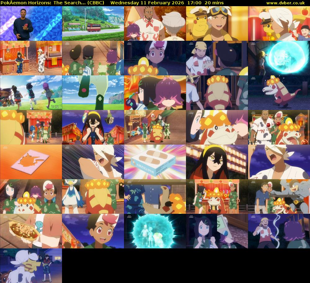 PokÂemon Horizons: The Search... (CBBC) Wednesday 11 February 2026 17:00 - 17:20