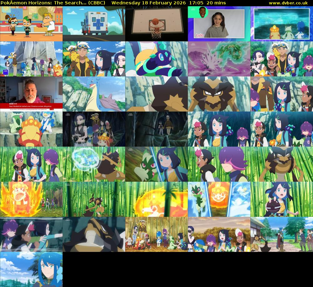 PokÂemon Horizons: The Search... (CBBC) Wednesday 18 February 2026 17:05 - 17:25
