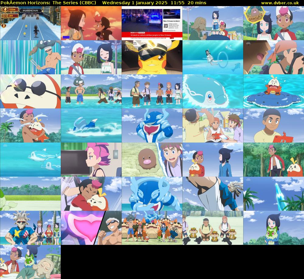 PokÂemon Horizons: The Series (CBBC) Wednesday 1 January 2025 11:55 - 12:15