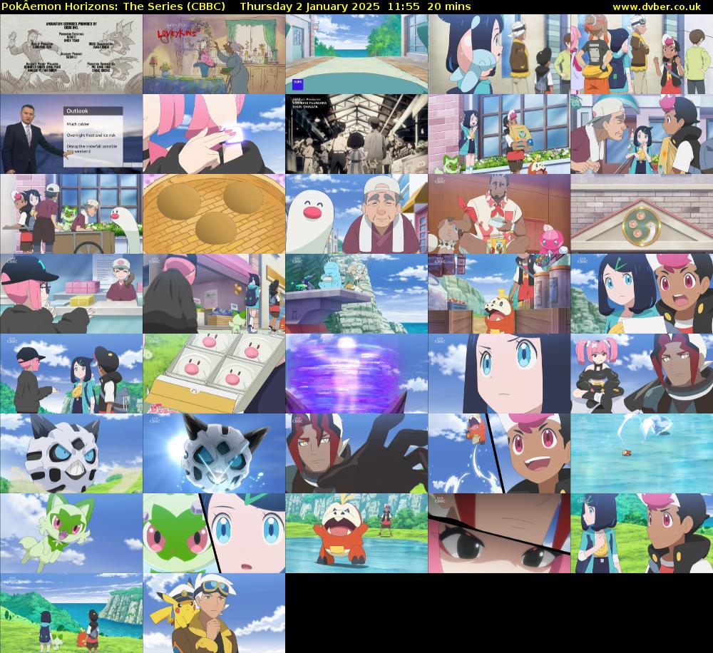 PokÂemon Horizons: The Series (CBBC) Thursday 2 January 2025 11:55 - 12:15