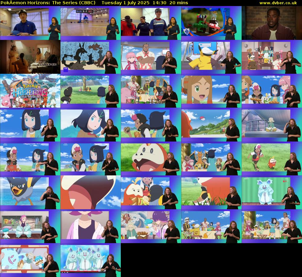 PokÂemon Horizons: The Series (CBBC) Tuesday 1 July 2025 14:30 - 14:50