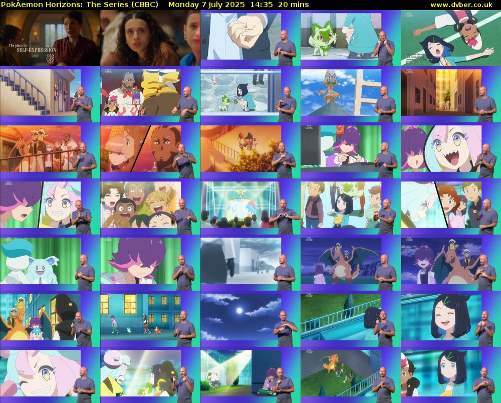 PokÂemon Horizons: The Series (CBBC) Monday 7 July 2025 14:35 - 14:55