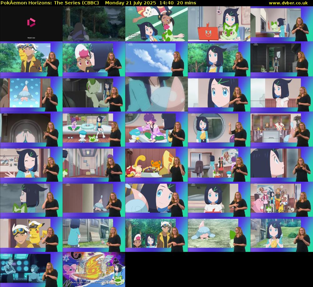 PokÂemon Horizons: The Series (CBBC) Monday 21 July 2025 14:40 - 15:00