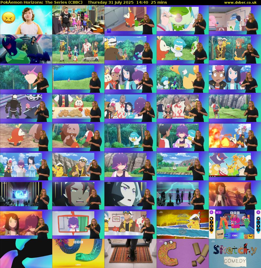 PokÂemon Horizons: The Series (CBBC) Thursday 31 July 2025 14:40 - 15:05