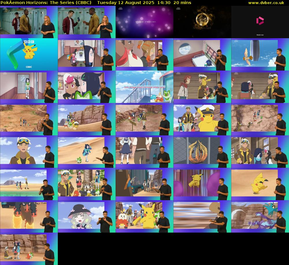 PokÂemon Horizons: The Series (CBBC) Tuesday 12 August 2025 14:30 - 14:50
