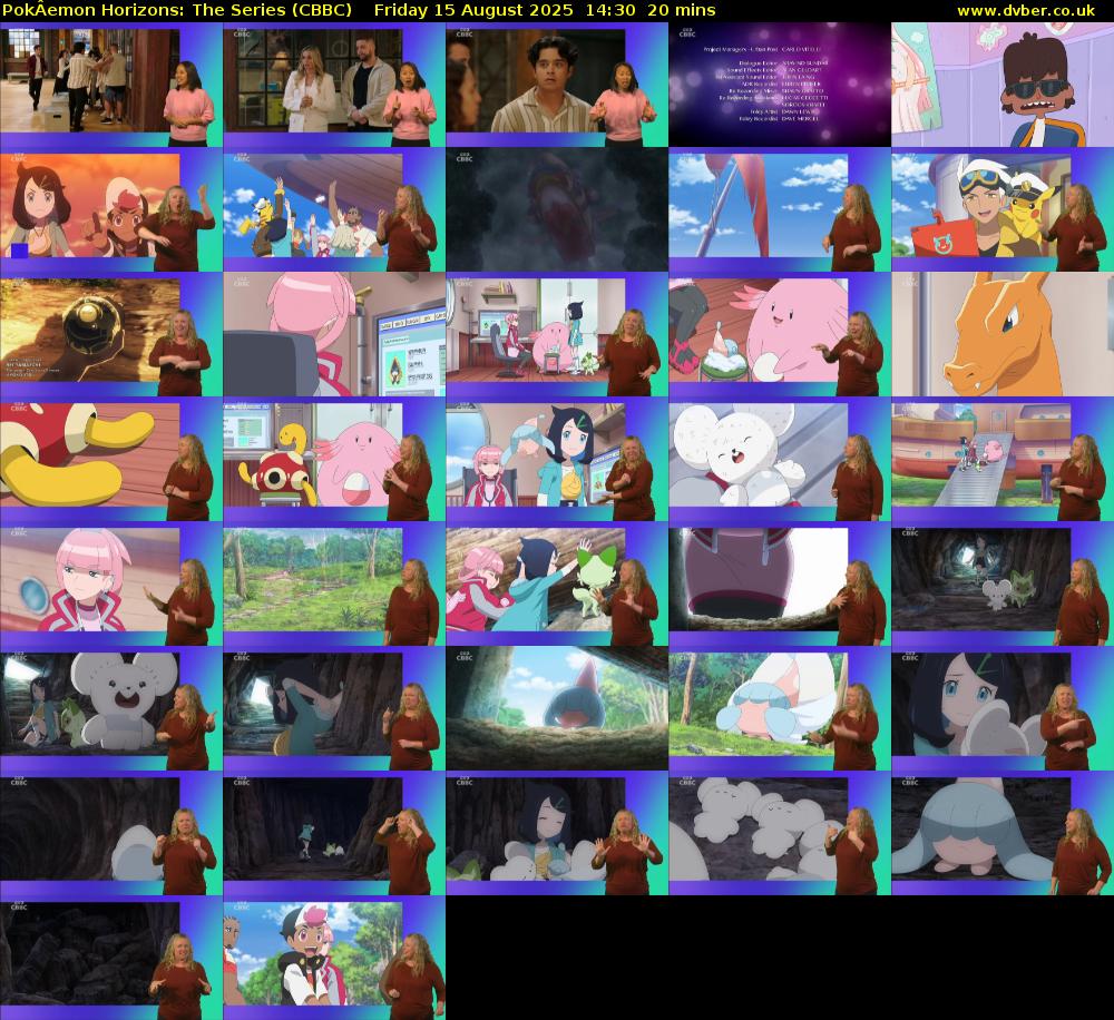 PokÂemon Horizons: The Series (CBBC) Friday 15 August 2025 14:30 - 14:50