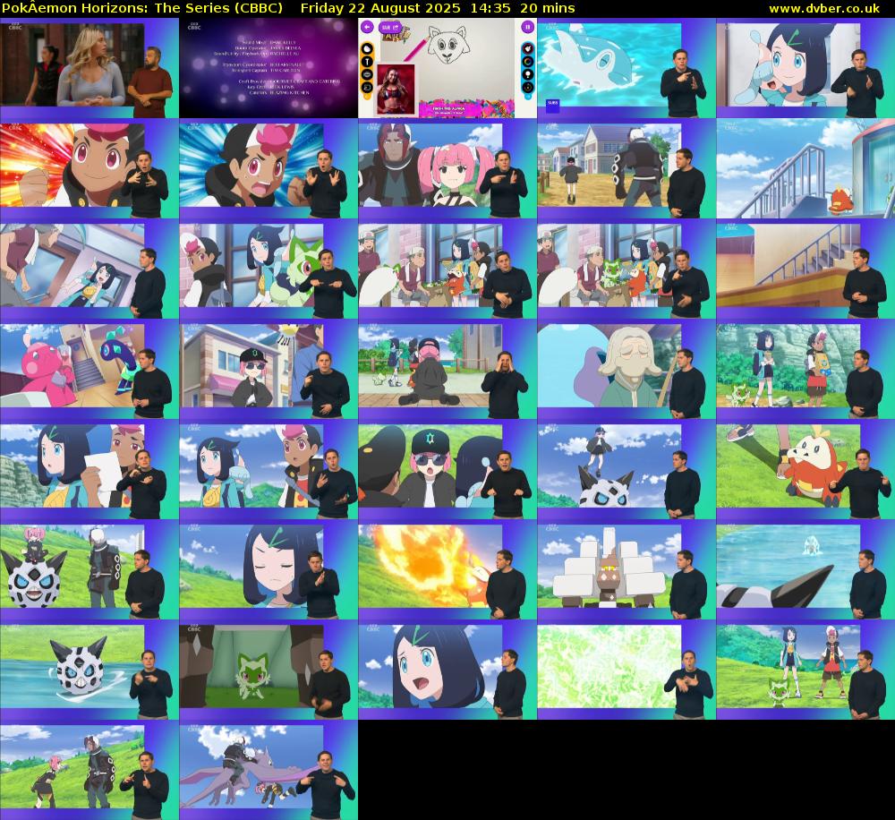PokÂemon Horizons: The Series (CBBC) Friday 22 August 2025 14:35 - 14:55