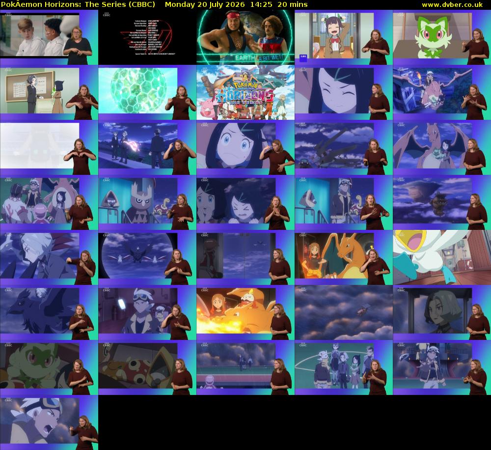 PokÂemon Horizons: The Series (CBBC) Monday 20 July 2026 14:25 - 14:45