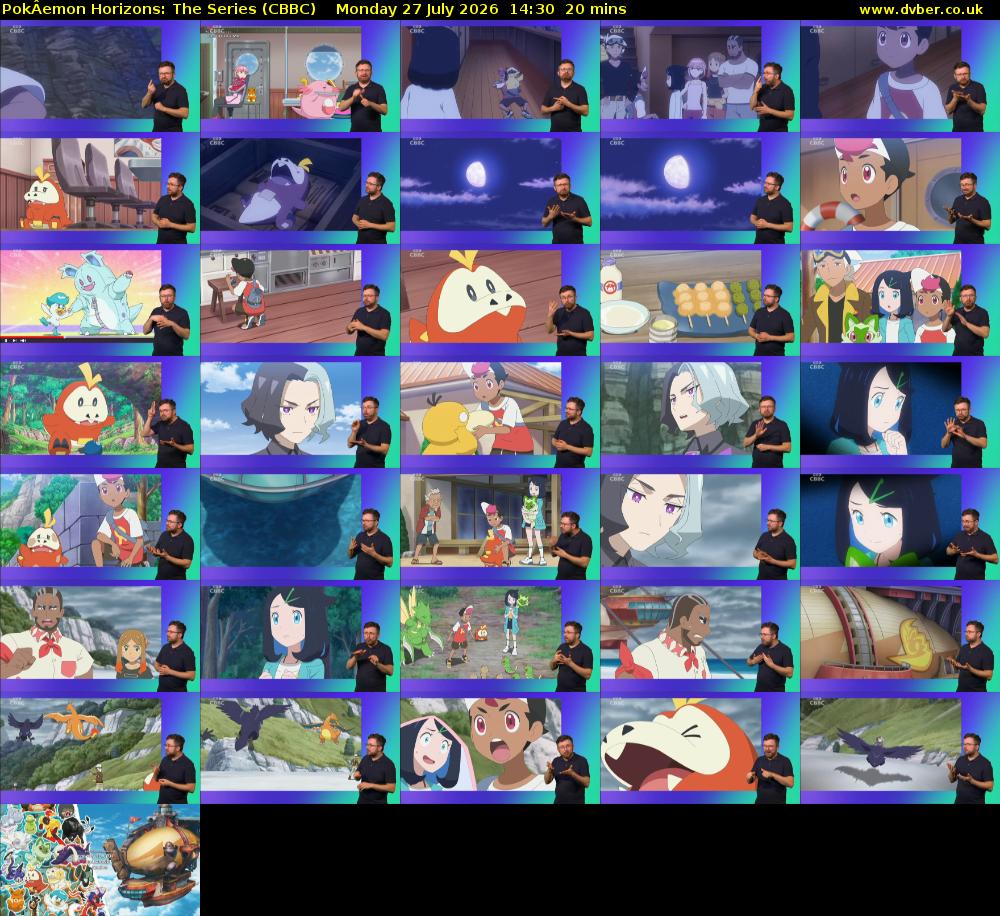PokÂemon Horizons: The Series (CBBC) Monday 27 July 2026 14:30 - 14:50