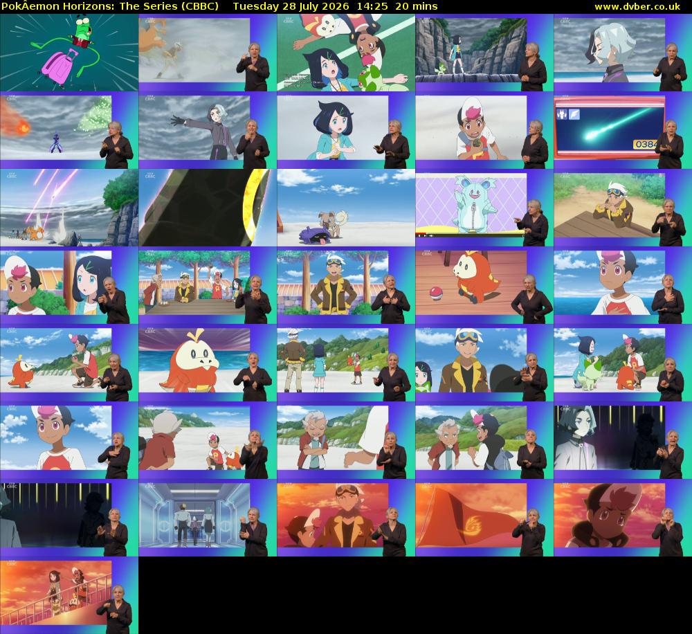 PokÂemon Horizons: The Series (CBBC) Tuesday 28 July 2026 14:25 - 14:45