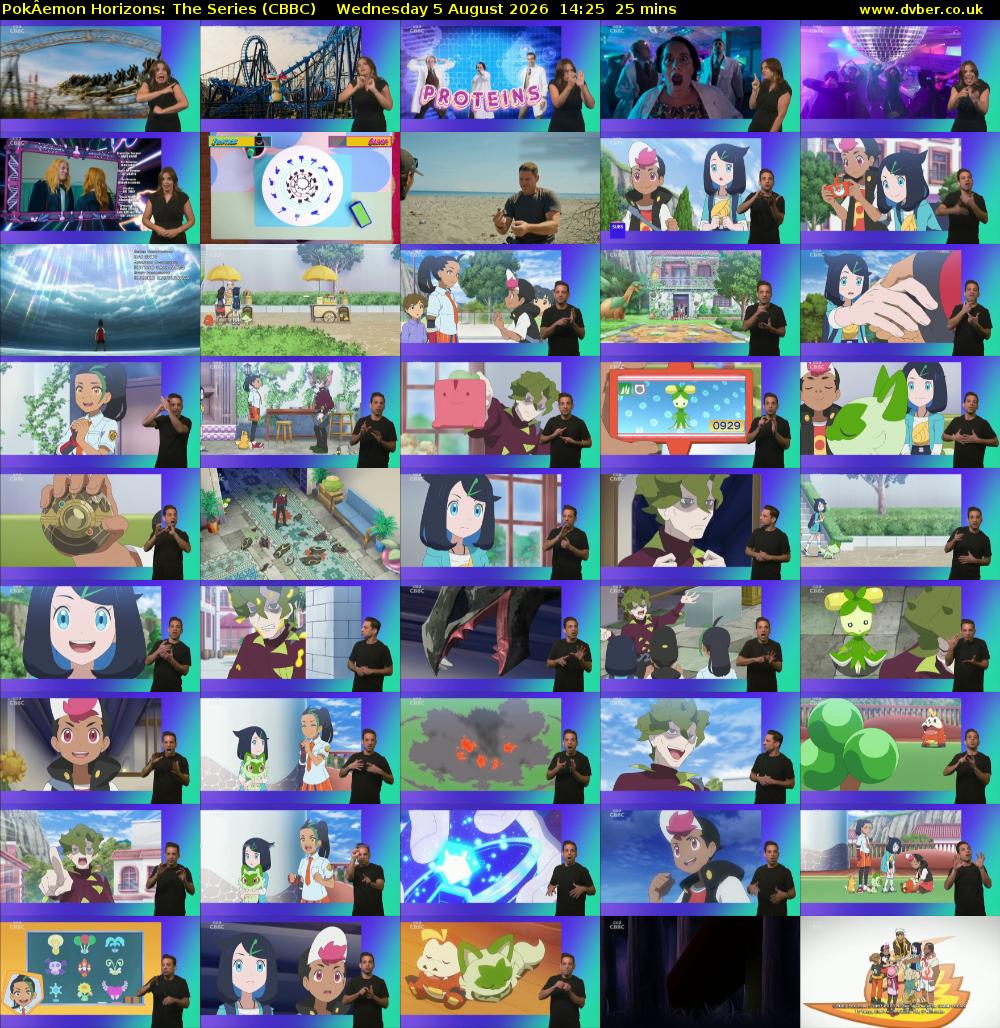PokÂemon Horizons: The Series (CBBC) Wednesday 5 August 2026 14:25 - 14:50