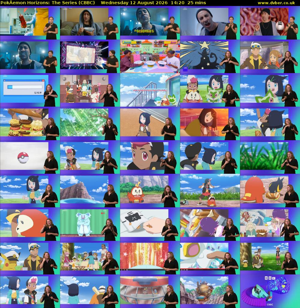 PokÂemon Horizons: The Series (CBBC) Wednesday 12 August 2026 14:20 - 14:45