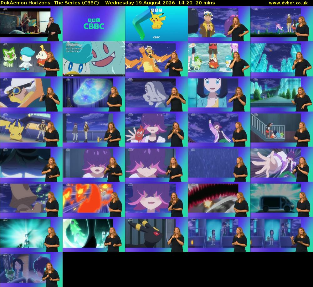 PokÂemon Horizons: The Series (CBBC) Wednesday 19 August 2026 14:20 - 14:40