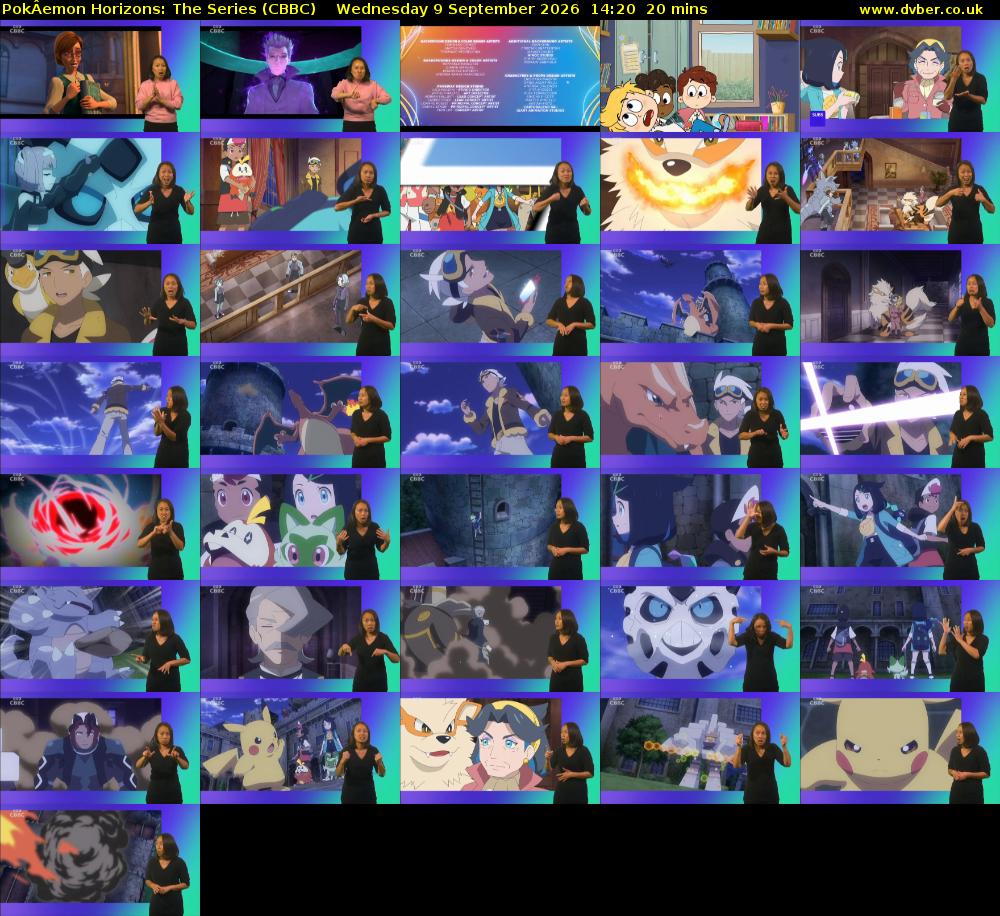 PokÂemon Horizons: The Series (CBBC) Wednesday 9 September 2026 14:20 - 14:40