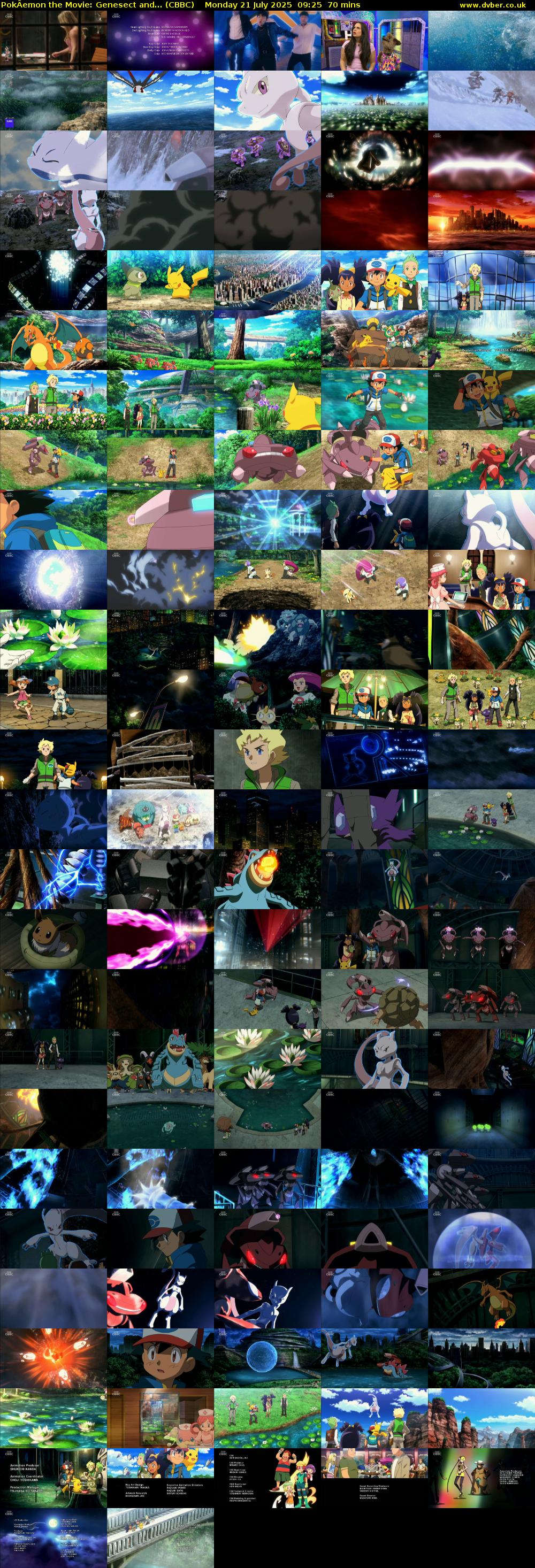 PokÂemon the Movie: Genesect and... (CBBC) Monday 21 July 2025 09:25 - 10:35